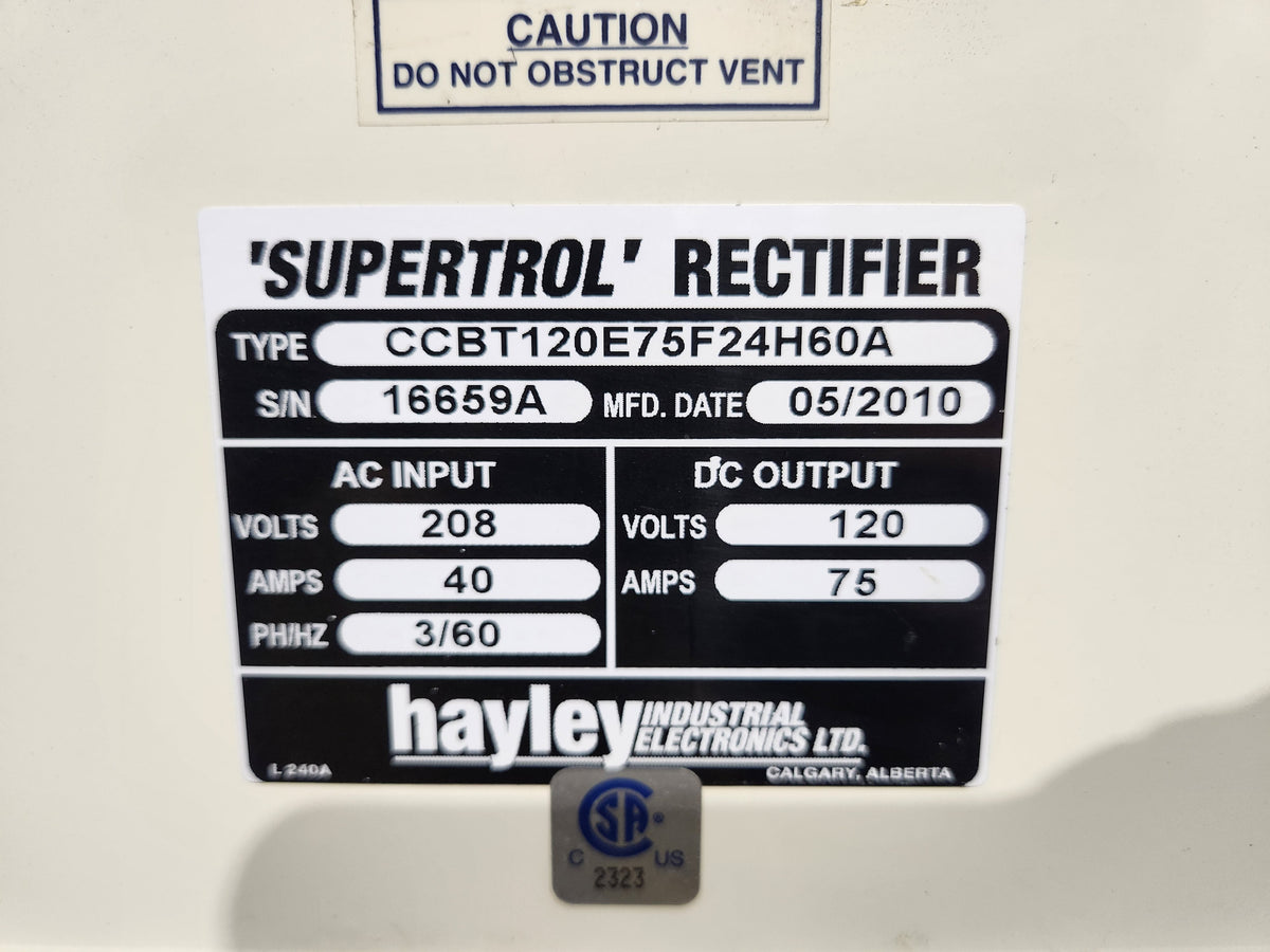 HAYLEY Supertrol Rectifier CCBT120E75F24H60A w/ Magne-Sync Inverter T1 ...