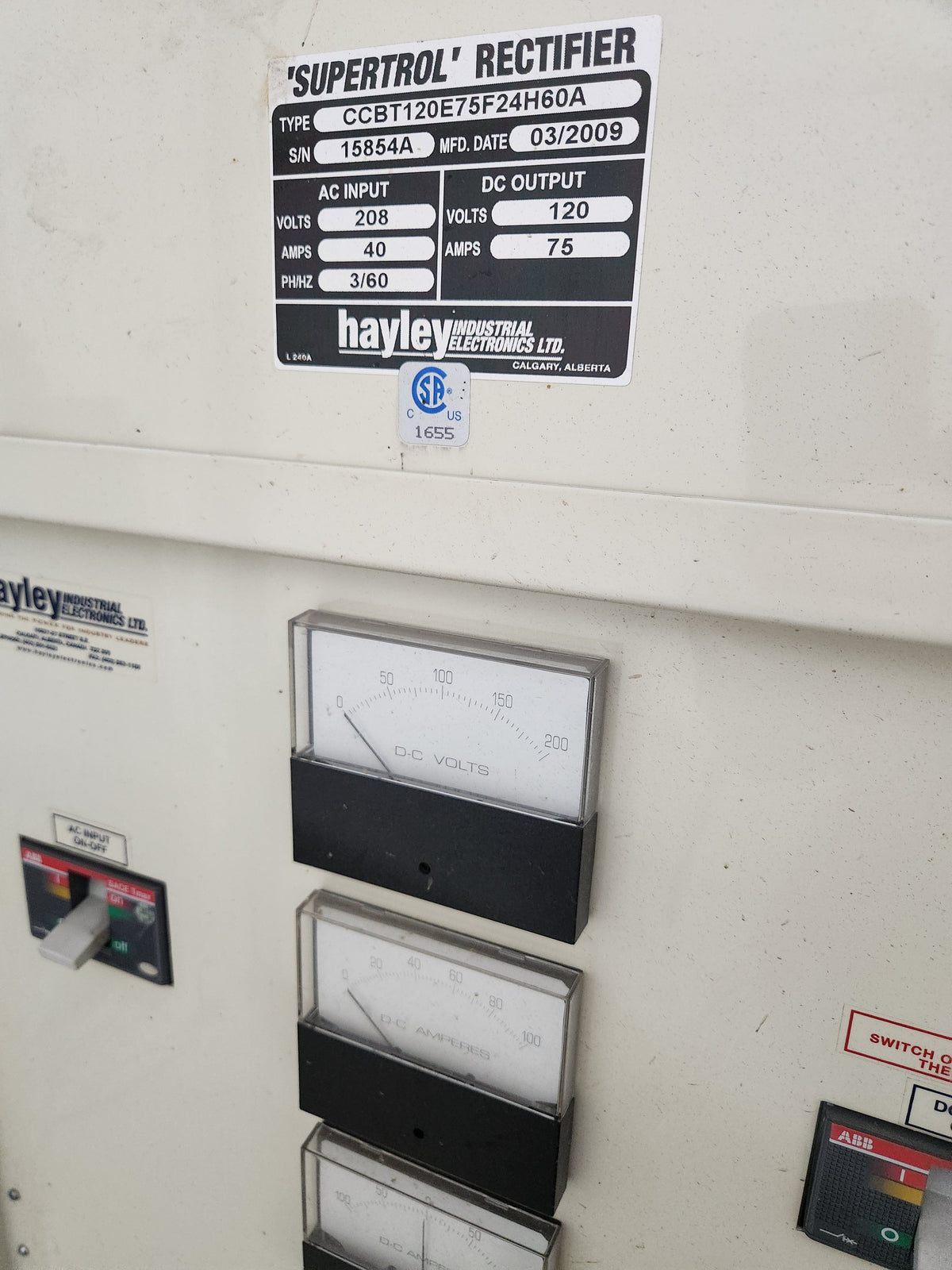 HAYLEY Supertrol Rectifier CCBT120E75F24H60A w/ Magne-Sync Inverter T1 ...