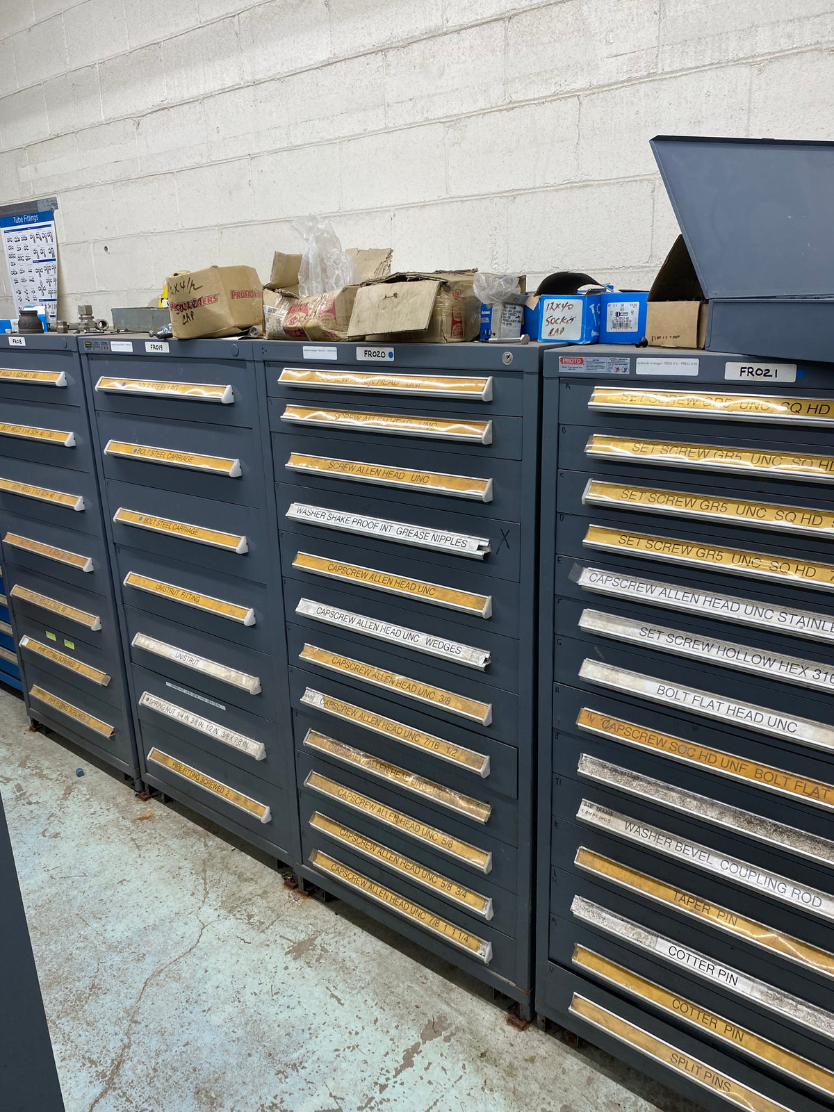 Parts Room with Cabinets and Fasteners