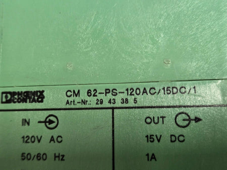 Phoenix Contact CM 62-PS-120AC/15DC/1 DIN-Rail Power Supply