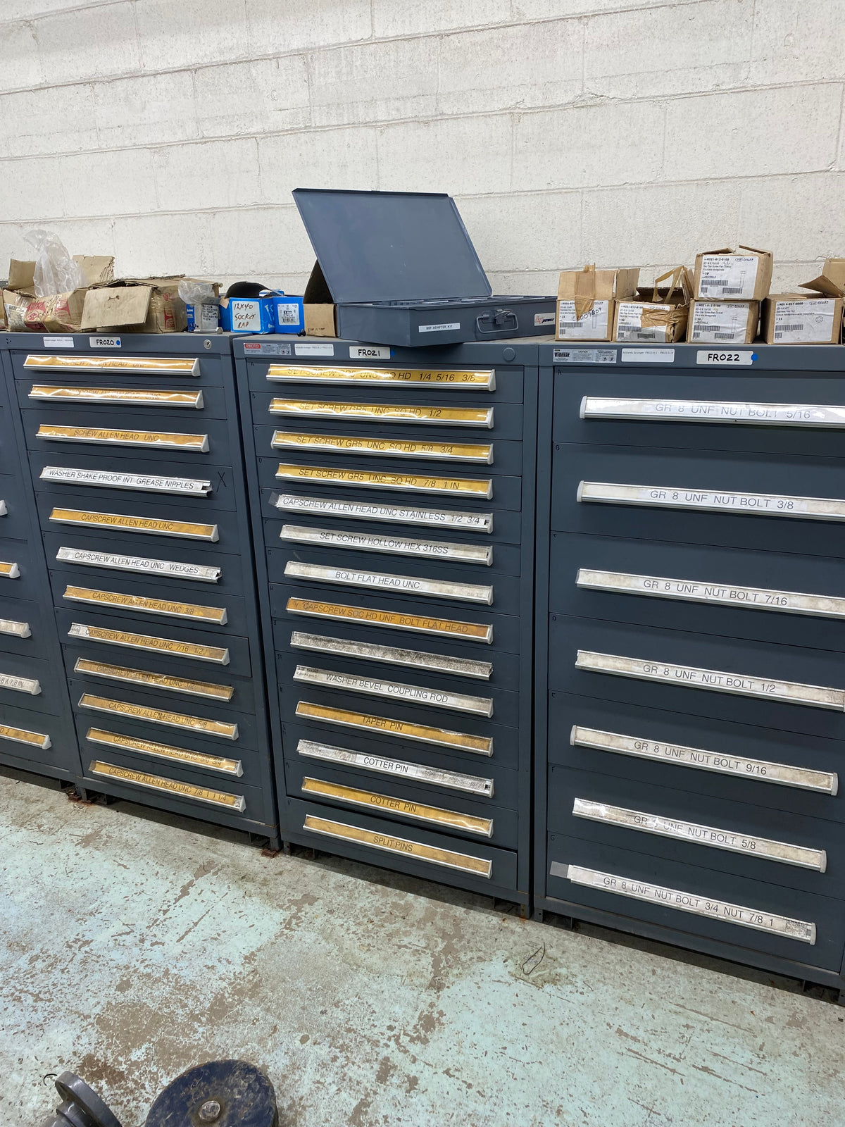 Parts Room with Cabinets and Fasteners