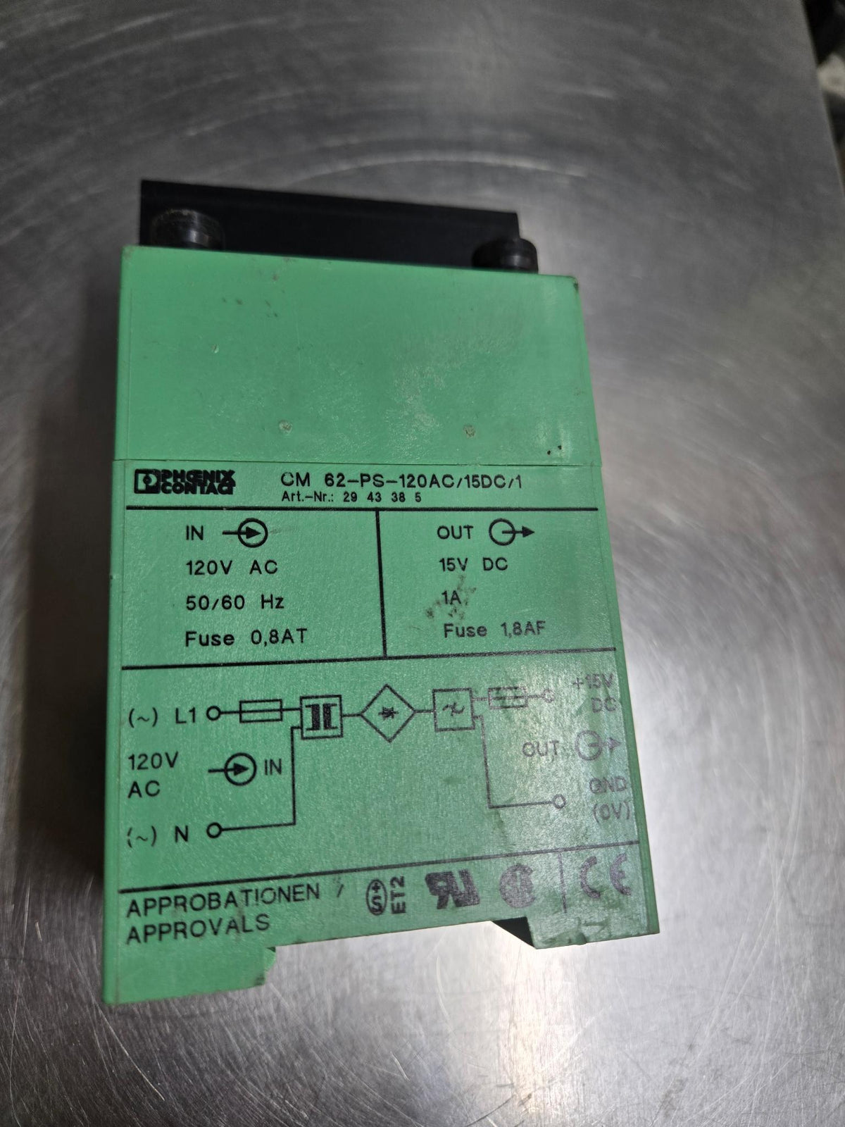 Phoenix Contact CM 62-PS-120AC/15DC/1 DIN-Rail Power Supply