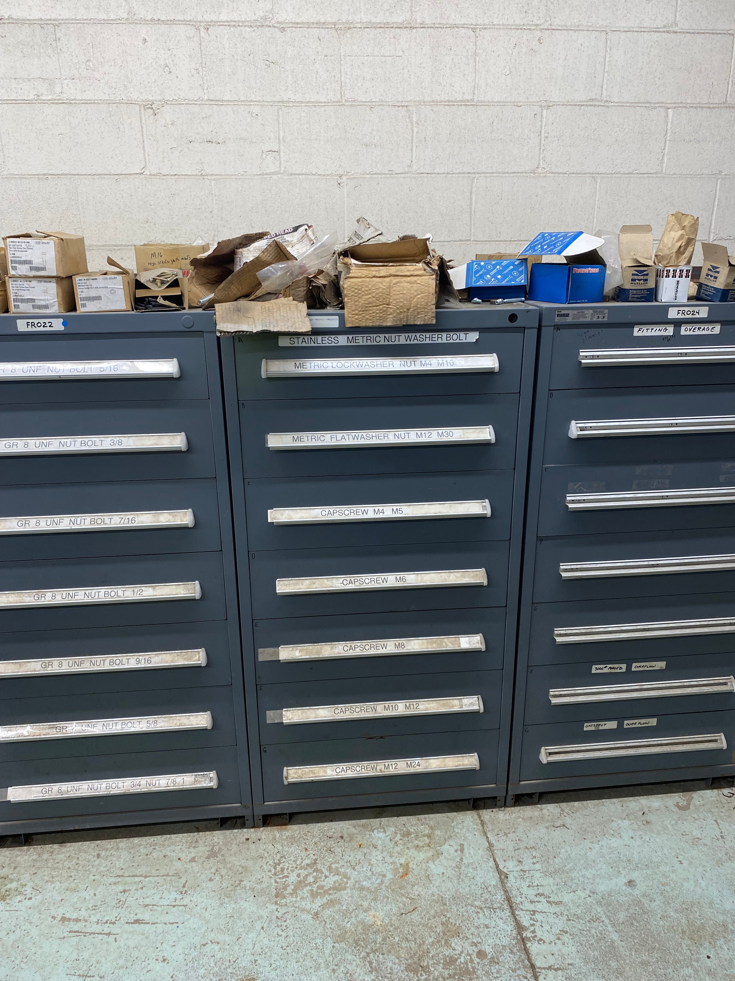 Parts Room with Cabinets and Fasteners