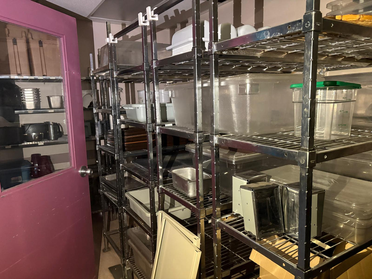Complete Cafateria lineup of heavy-duty, classic commercial kitchen assets.