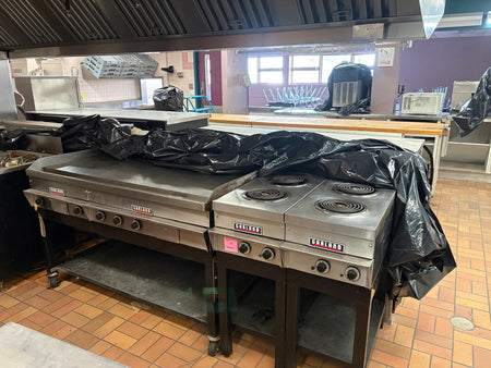 Complete Cafateria lineup of heavy-duty, classic commercial kitchen assets.