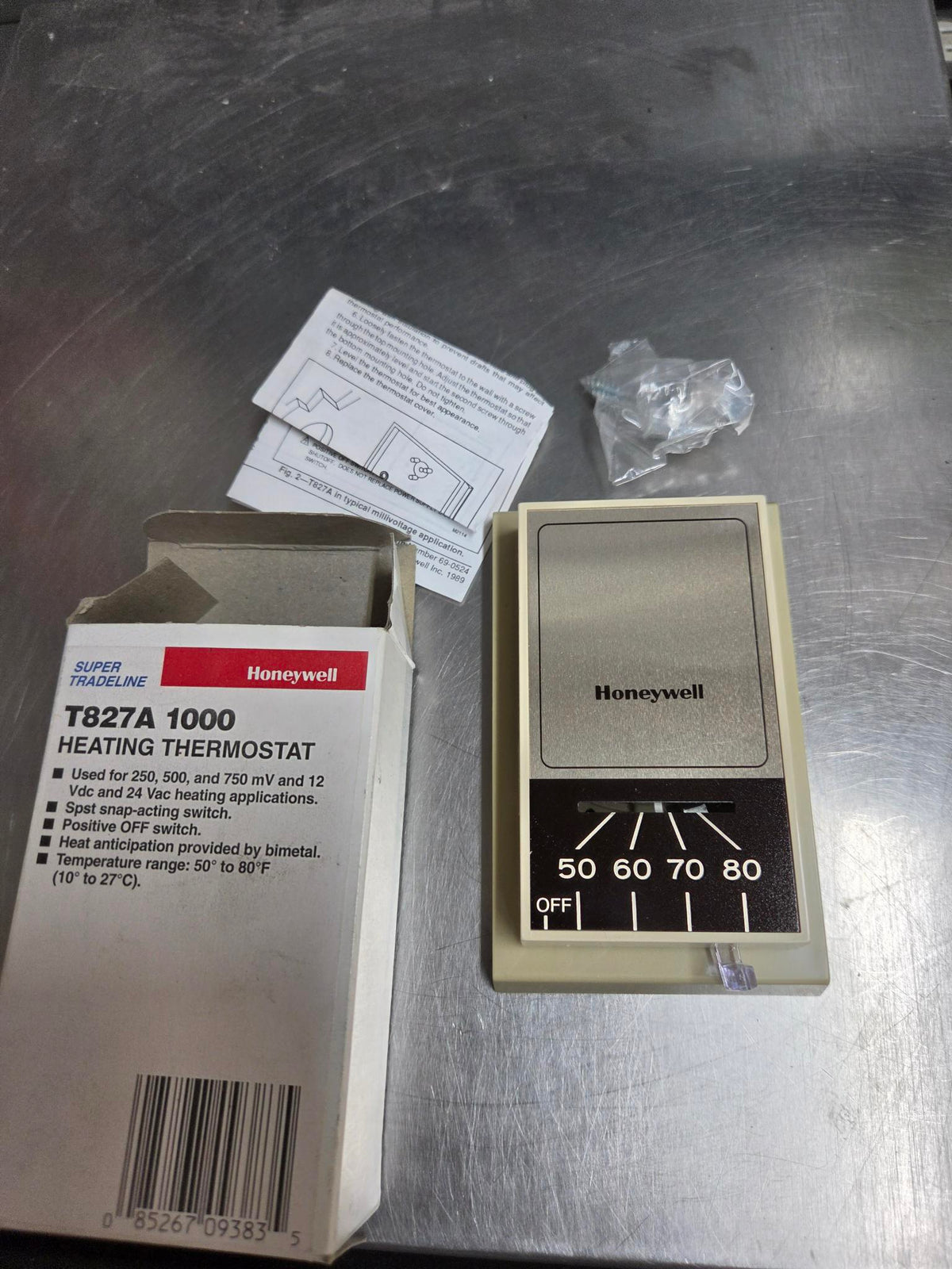 Honeywell T827A1000 Thermostat, 50–80 F