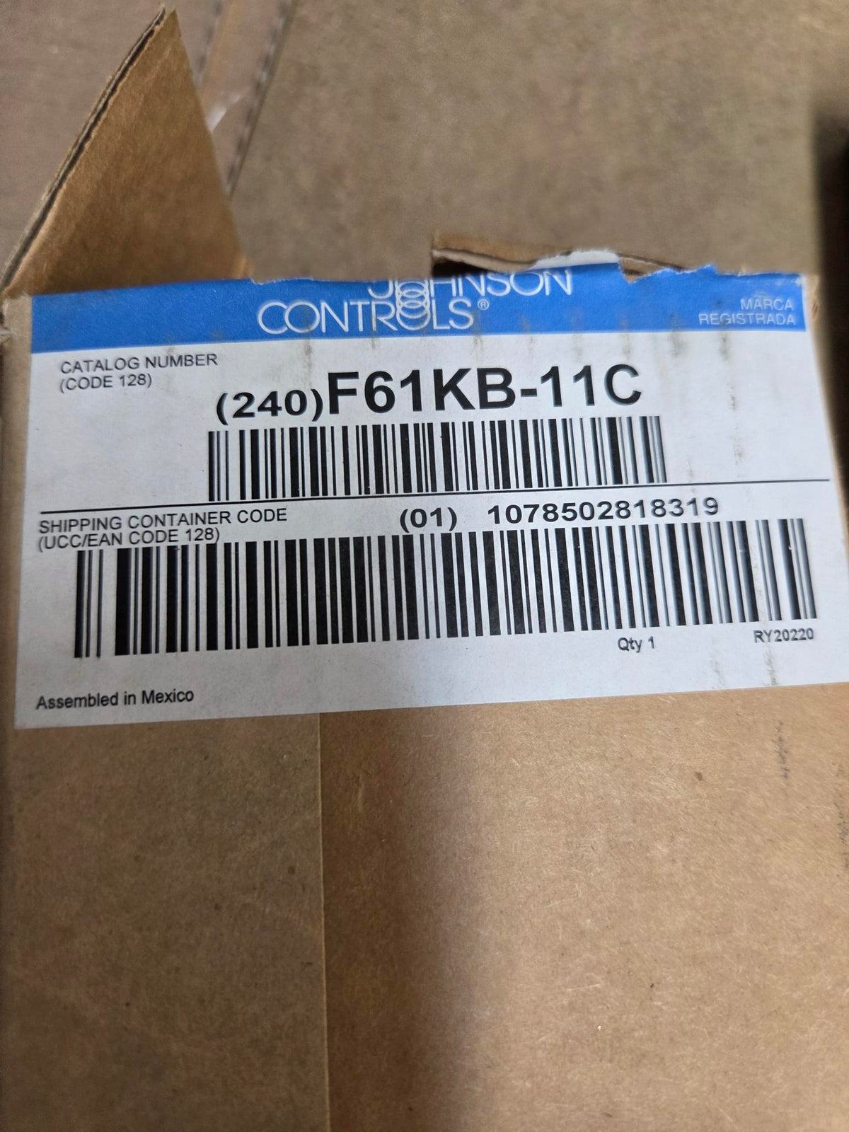 Johnson Controls F61KB-11C Paddle Flow Switch