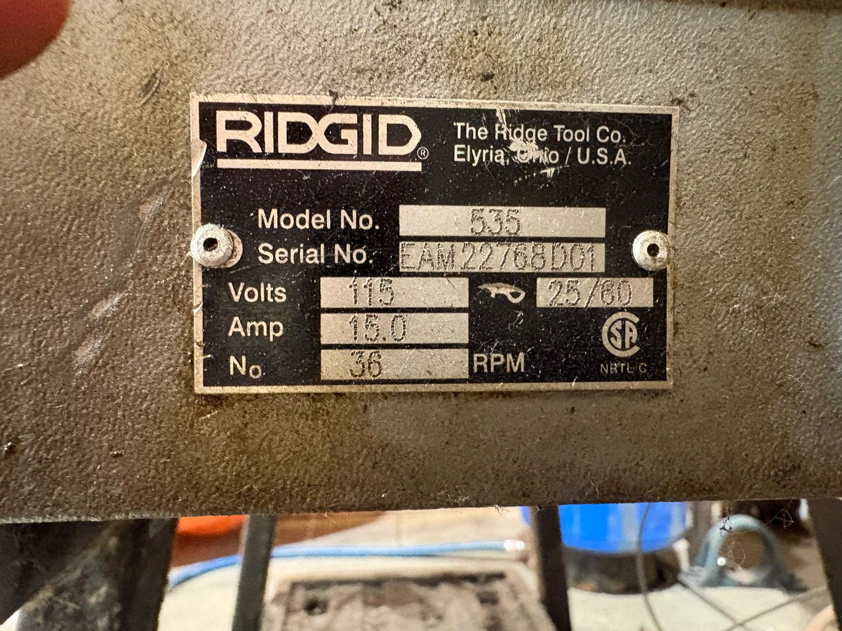 RIDGID 535 Pipe Threading Machine