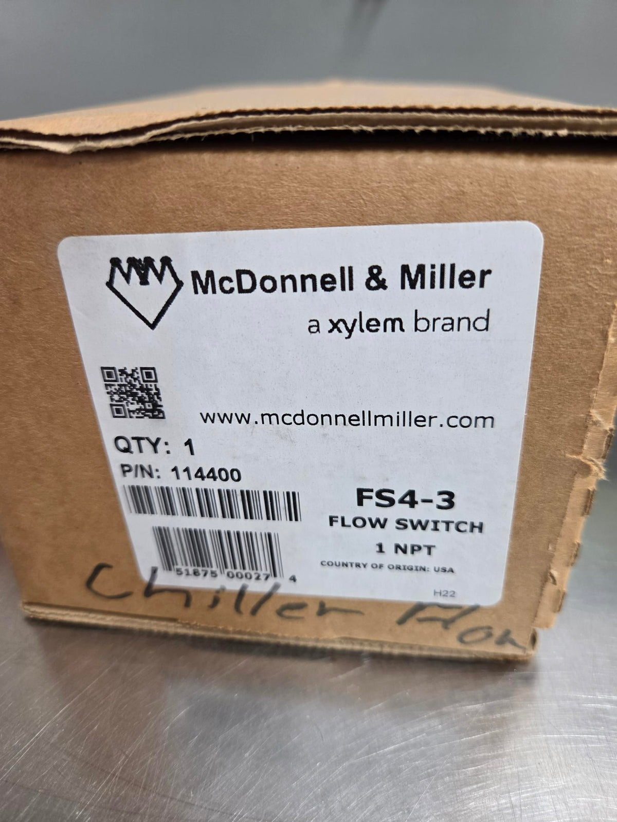 McDonnell & Miller FS4-3 / 114400 Flow Switch, 1 in NPT