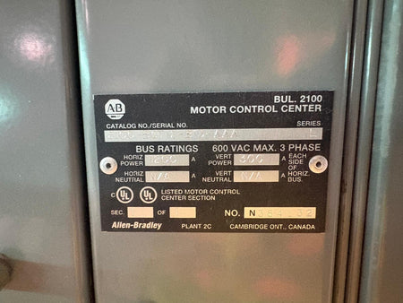Allen-Bradley Bulletin 2100 Motor Control Center Lineup