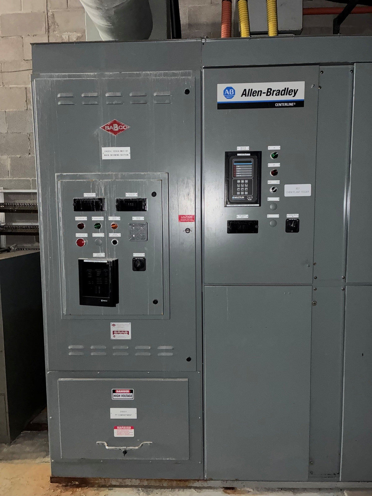 BABCO HVS-1 / Allen-Bradley CENTERLINE MCC Lineup, 2400 V, 1200 A