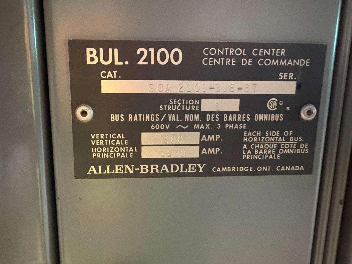 Allen-Bradley Bulletin 2100 Motor Control Center Lineup