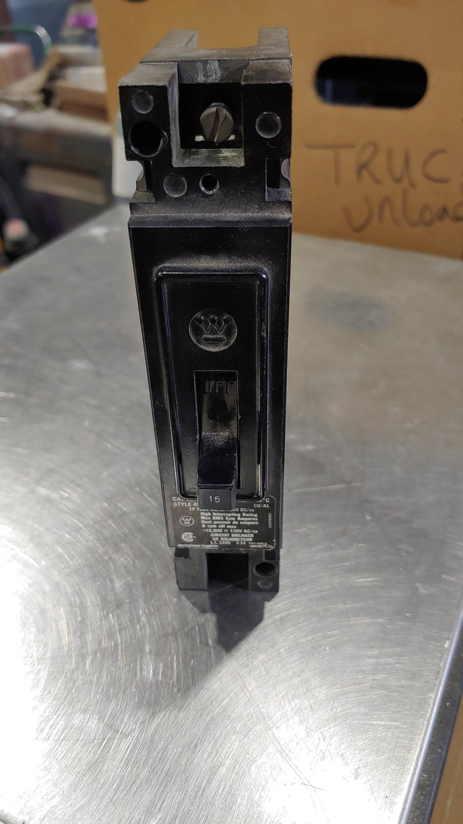 Westinghouse EB1015 15A Breaker (used)