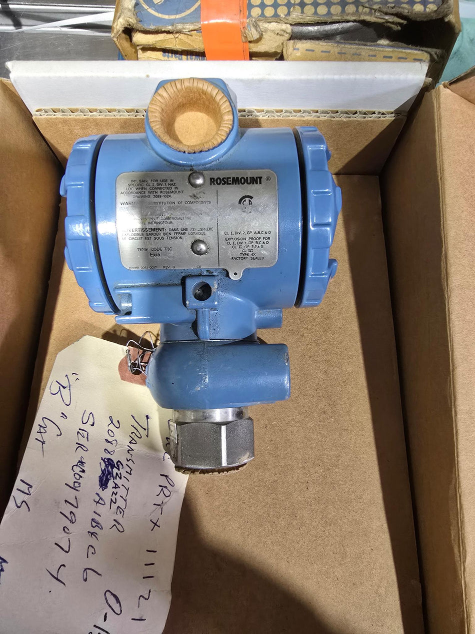 ROSEMOUNT 2088 G2A22A1B4C6, 0-150 PSIG   Pressure Gage Transmitter (Refurbished)