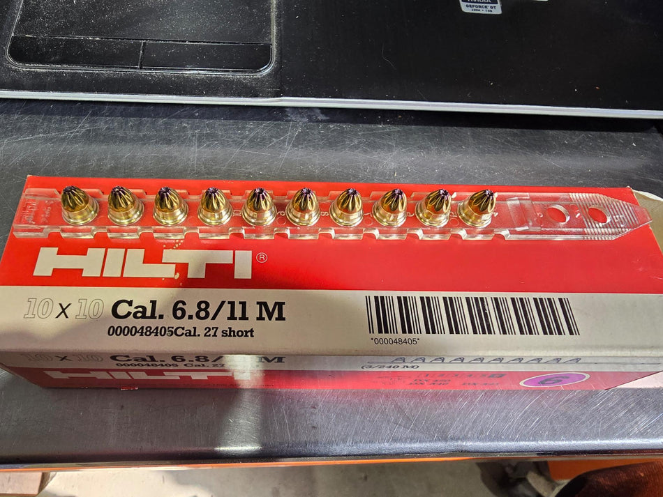 HILTI 6.8/11 M Powder cartridges 3/240 M FOR DX450/451,DXA40,DXA41 LEVEL 6 PURPLE 27 SHORT (LOT OF 5 X 100 CARTRIDGES)