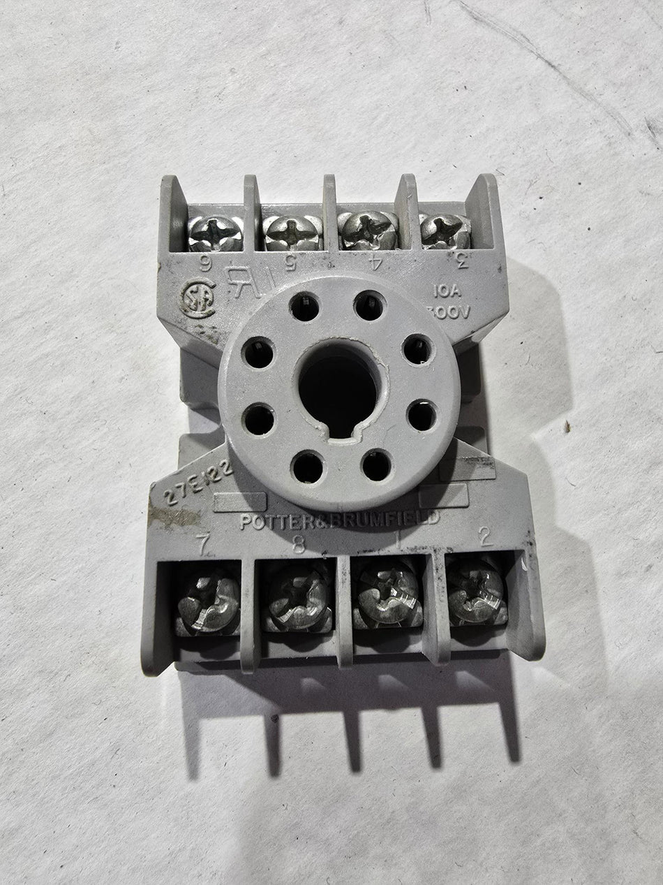 POTTER & BRUMFIELD 27E122 8-Pin Relay Socket 10A 300V (LOT OF 4 USED)