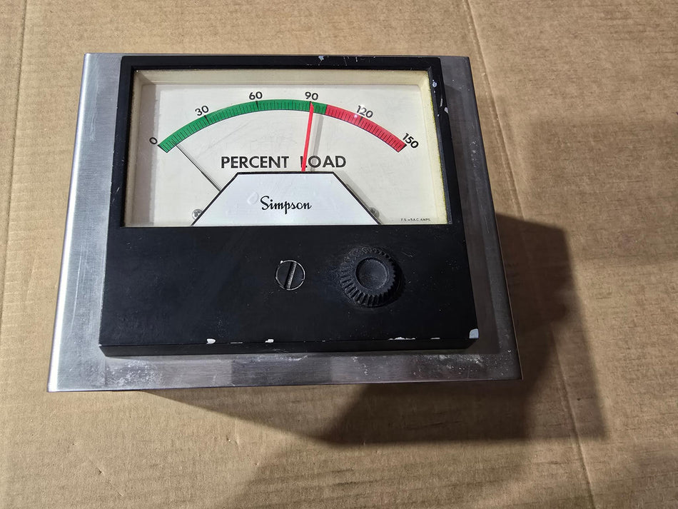 Simpson 3344 spec. D21683 V3 percent load panel meter (USED)