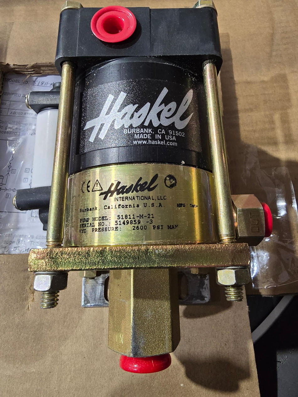 Haskel M Series 1/3 HP Pneumatic Driven Liquid Pump 51811-M-21