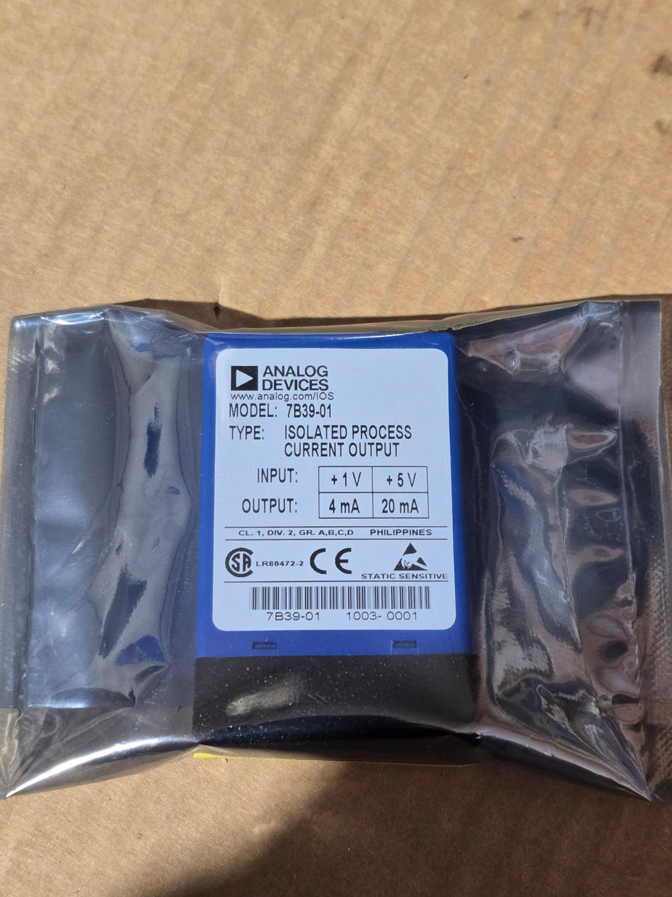ANALOG DEVICES 7B39-01 (Input 1-5v, Output 4-20mA) Isol. Current Output Module