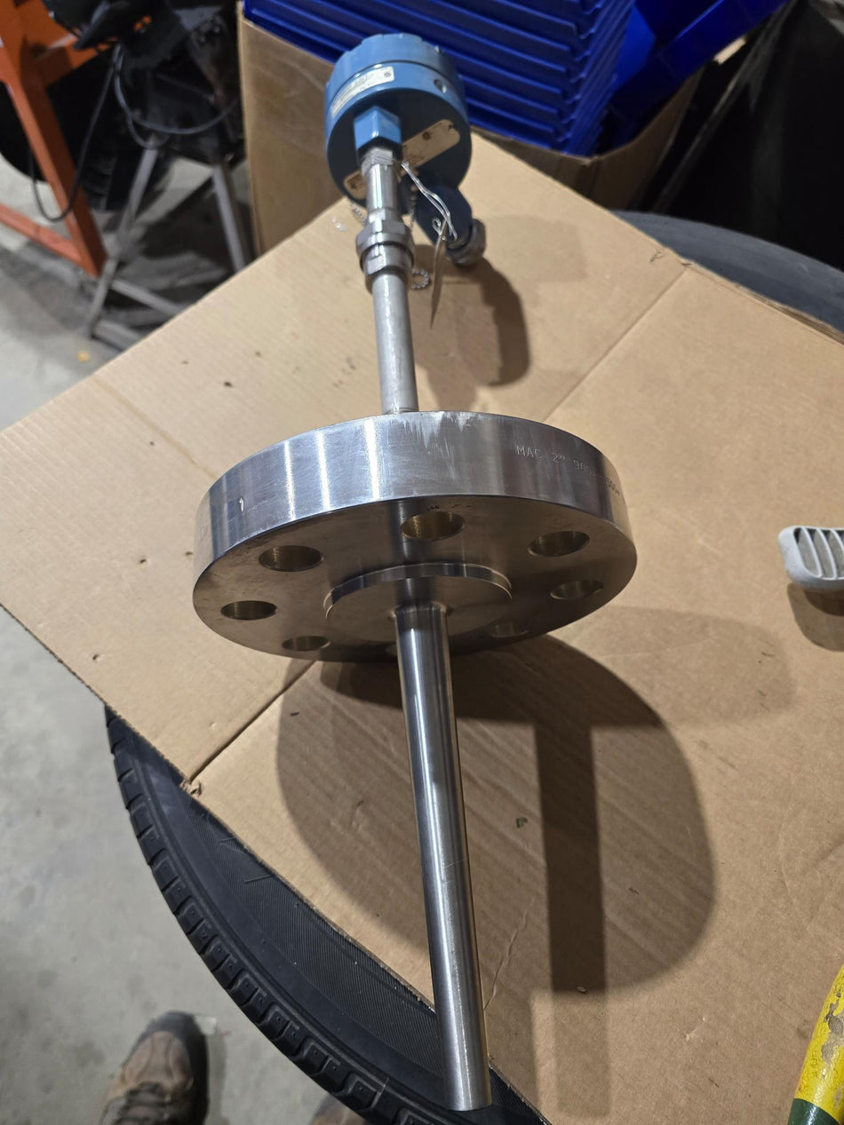 ROSEMOUNT THERMOWELL STEM 2" 900/1500# RFBL B16.5 SA182 F316/316L WITH PT 100 MODEL:214CRWSMB1D3E0122SLE6AT1 C3B1UAE060V24Q4G3XW (USED)