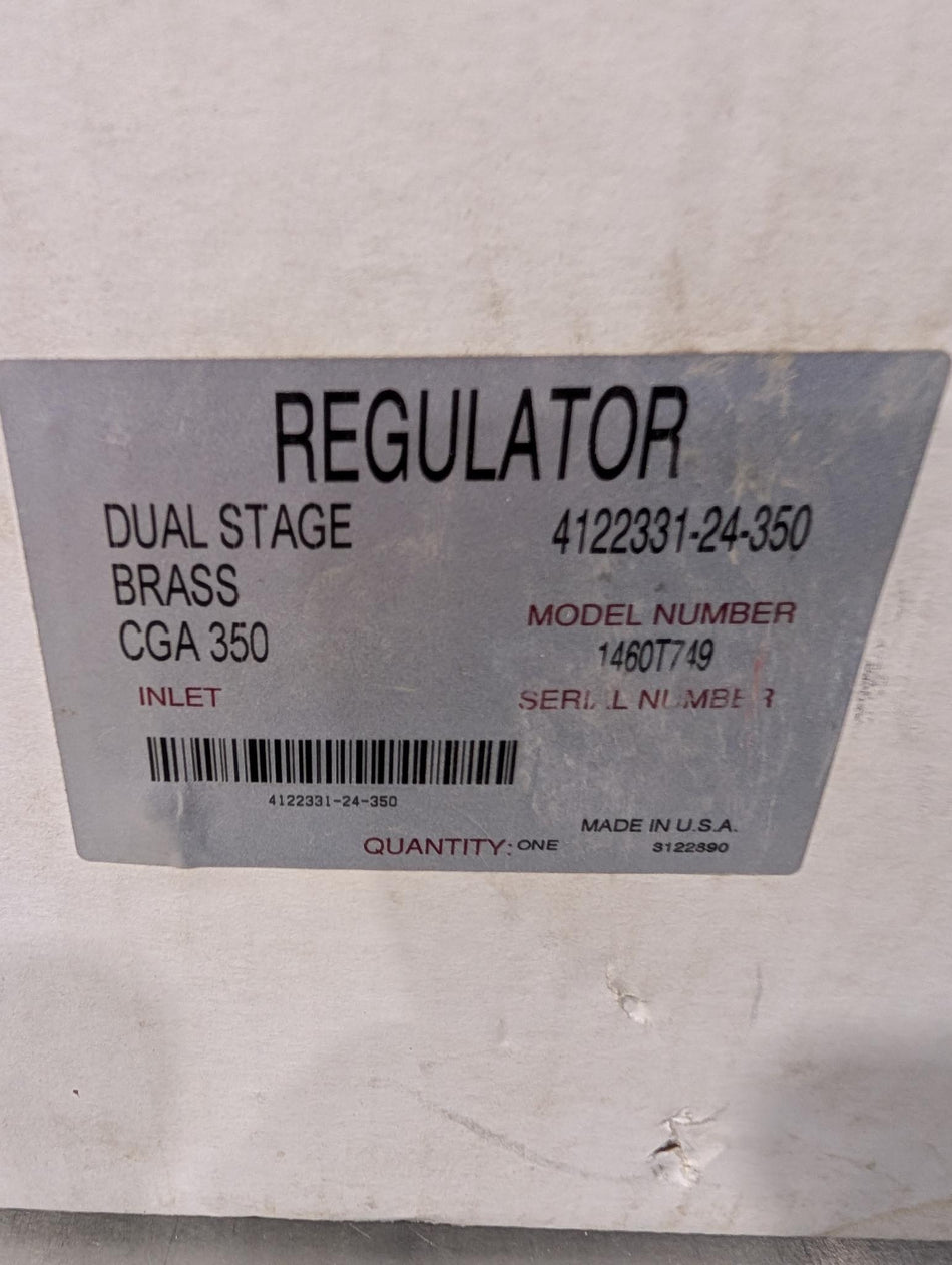 Concoa 400 Series 412-2331 Dual Stage Brass CGA 350 Pressure Regulator 100 PSI / 4000 PSI Gauges