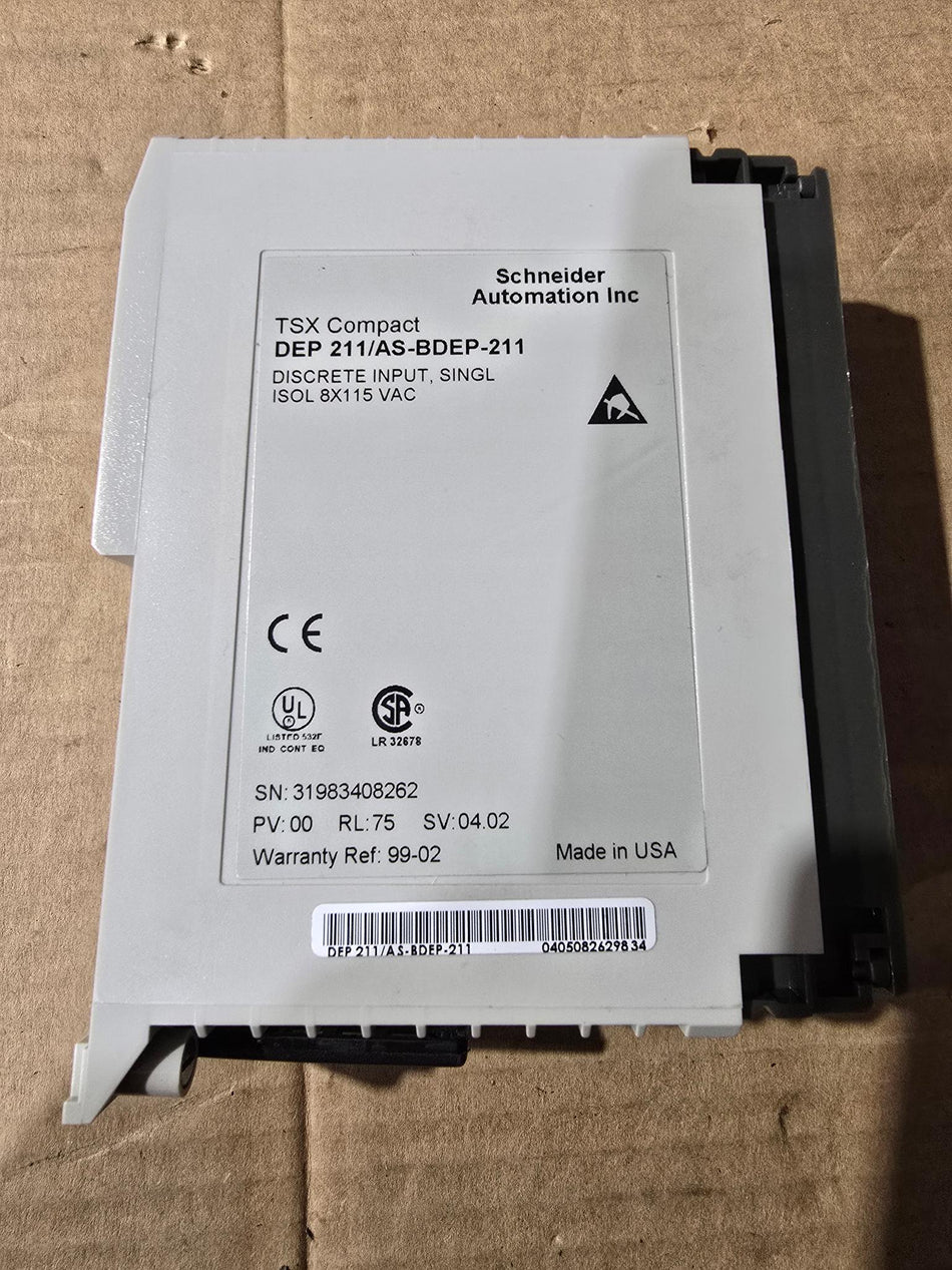 SCHNEIDER ELECTRIC MODICON DEP211/AS-BDEP-211 I/O MODULE 8X115 VAC (USED)