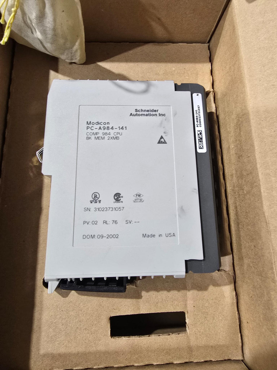 SCHNEIDER ELECTRIC MODICON PC-A984-141 CPU MODULE  8K MEMORY  2XMB (USED)