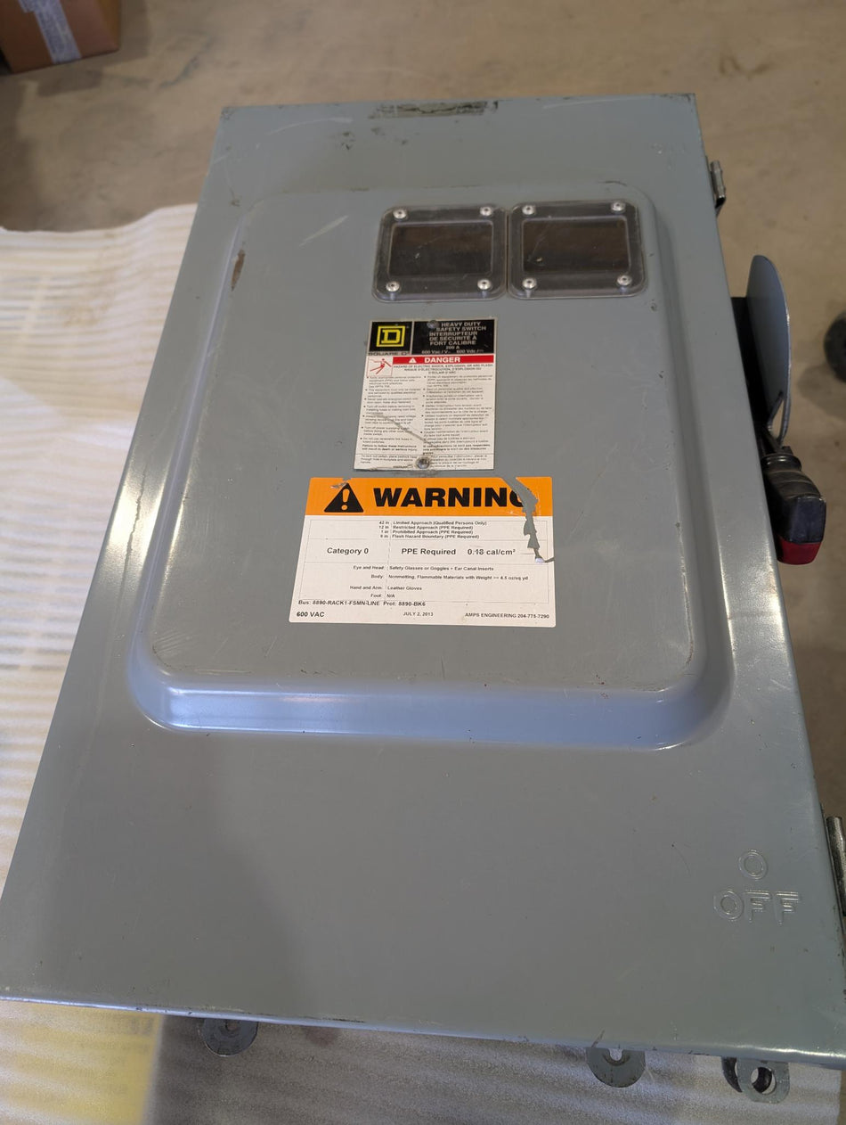 Square D 200 AMP, 600 Volt Fusible Disconnect Switch, , 3P , CH364AWK
