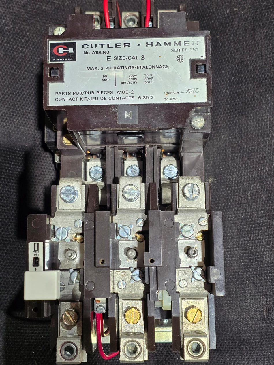 CUTLER HAMMER A10EN0 MOTOR STARTER 90A SERIES CB1 NEMA SIZE 3 600V COIL