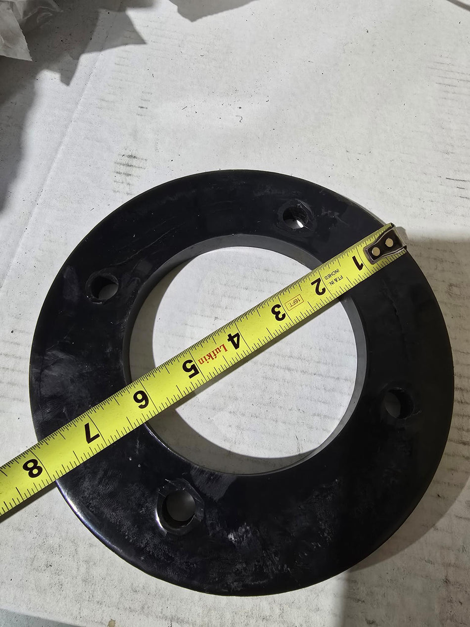 Pipe Mandrel Pig Spacer Disc 8" O.D, 4-5/8" I.D, 5/8" THICK, 4 BOLT PATTERN, HOLE CENTER TO CENTER 6-1/8"