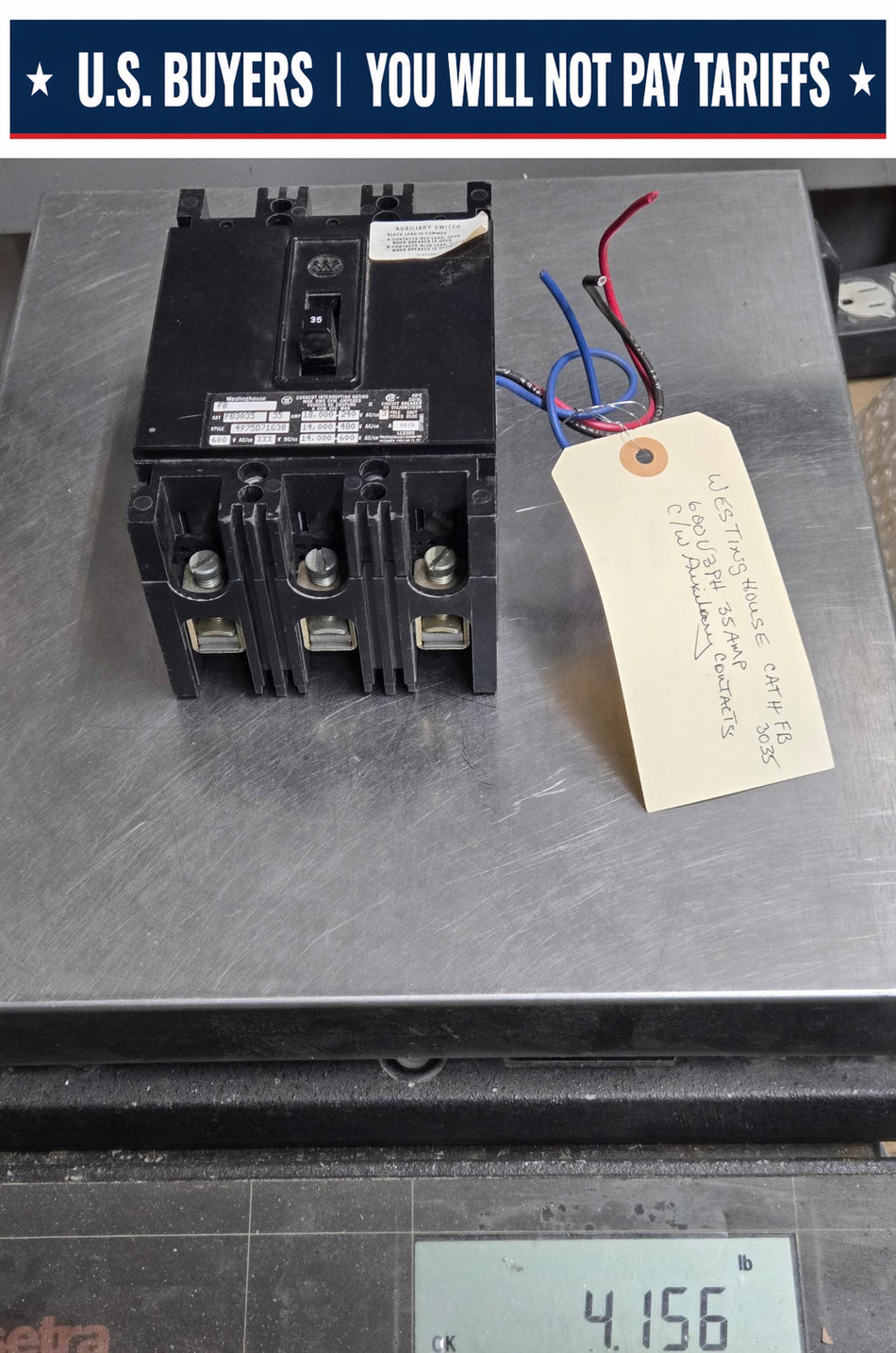 Westinghouse FB Style - FB3035, 35A, 3 Pole, 600V Molded Case Breaker (used)