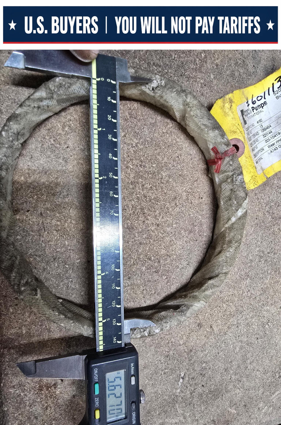 CPC PUMPS 005-10419-00-EC11AA WEAR RING CASE A473 GRADE  CA40 450-500 BHN  APPROX 5.62" ID X 6.125" OD x 3/4" DEEP
