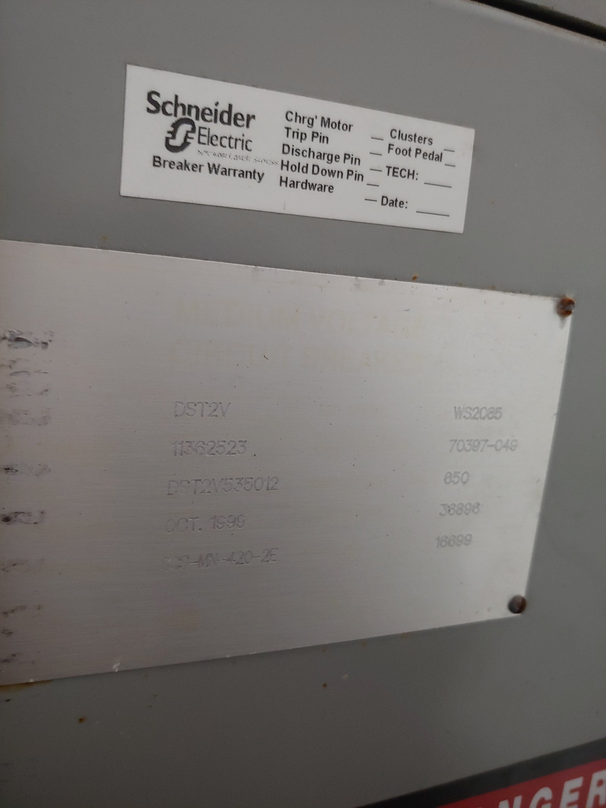 Square D Medium Voltage VR Type Breaker, 5 KV, 1200 AMP Rated ETI Sales