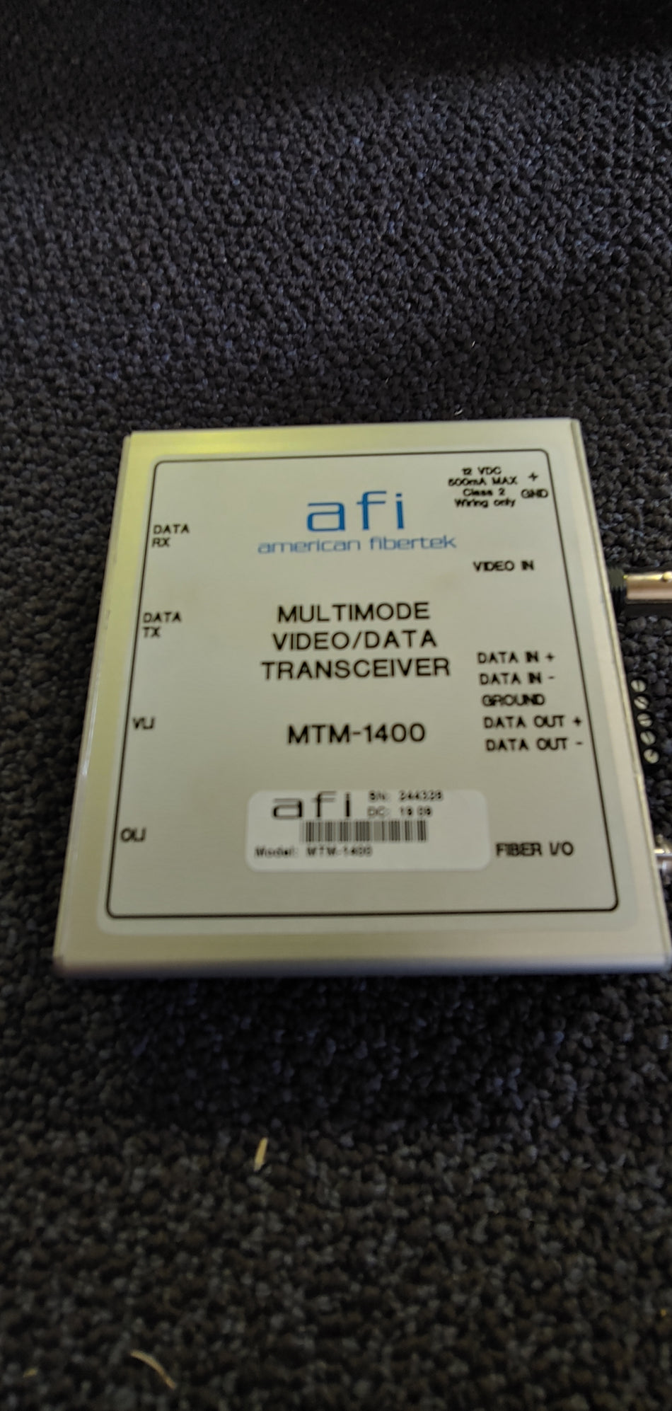 American Fibertek MTM-1400 Multi Mode Video/Data Tranceiver