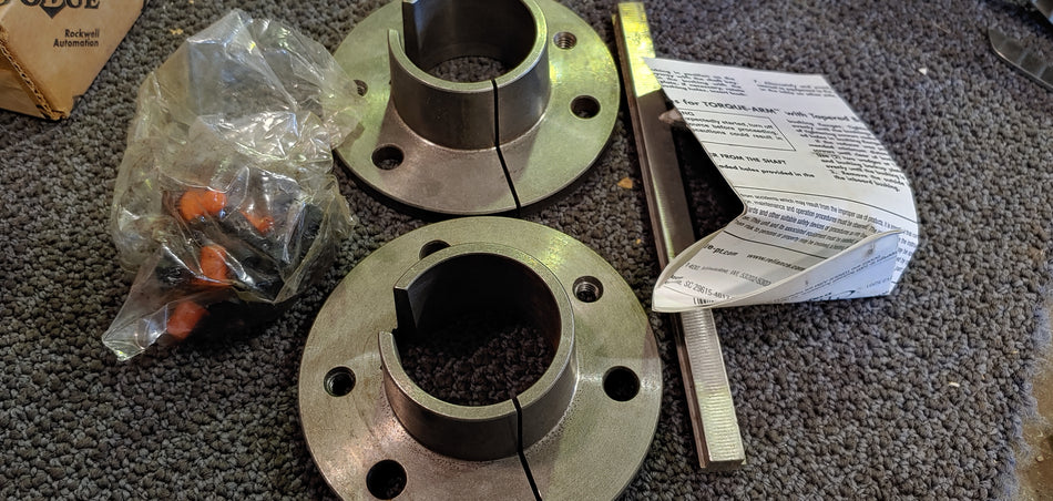 Dodge Tapered Bushing - TDT2, TXT2 Reducer Size, 1-11/16 in Diameter Bore, 3/8 x 3/16 in Keyway Size, Ductile Iron Material