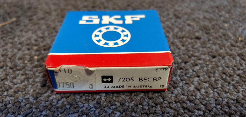 SKF 7205 BECBP Angular Contact Bearing - 25 mm Bore, 52 mm OD, 15 mm Width, Open, 40 ° Contact Angle