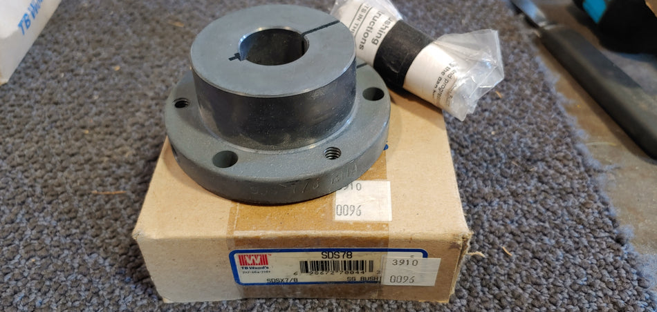 TB Woods SDS78 Quick Disconnect Bushing - SDS Bushing, 0.8750 in Bore, 3.1875 in Flg OD, 1.3125 in LTB,