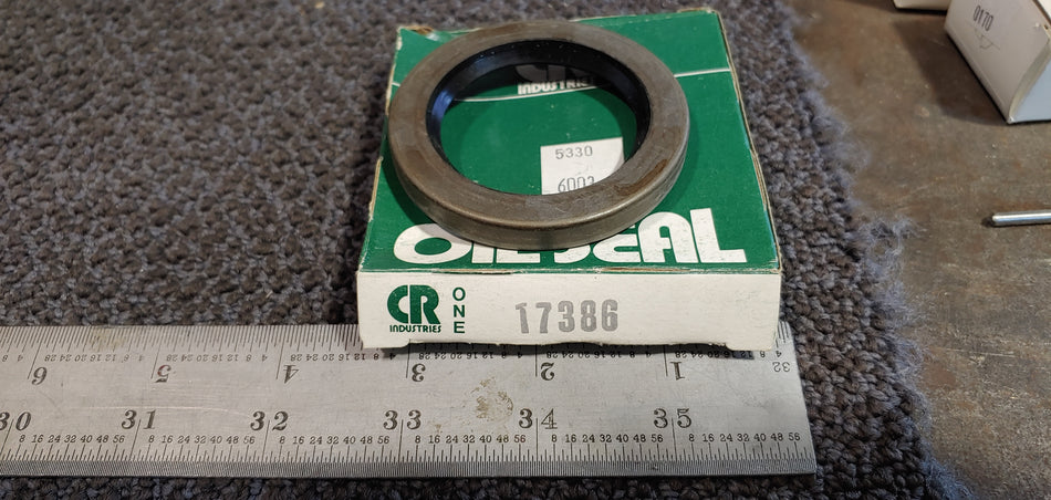 CR Seal 17386 Single Lip Oil Seal - Solid, 1.750 in Shaft, 2.502 in OD, 0.313 in Width, Nitrile Rubber (NBR) Lip Material