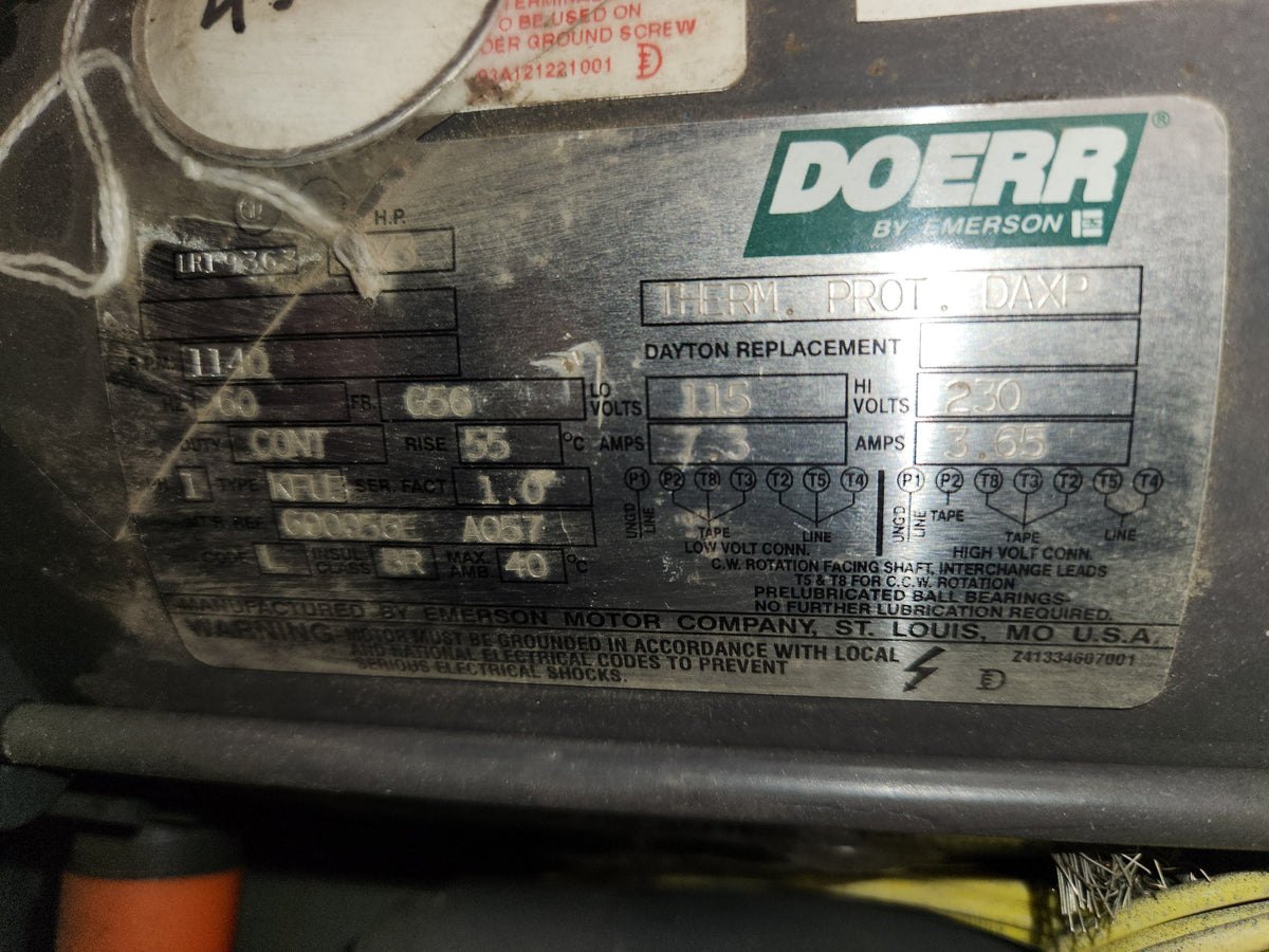 Doerr Motor 1/3HP Electric Motor- DOERR – ETI Sales