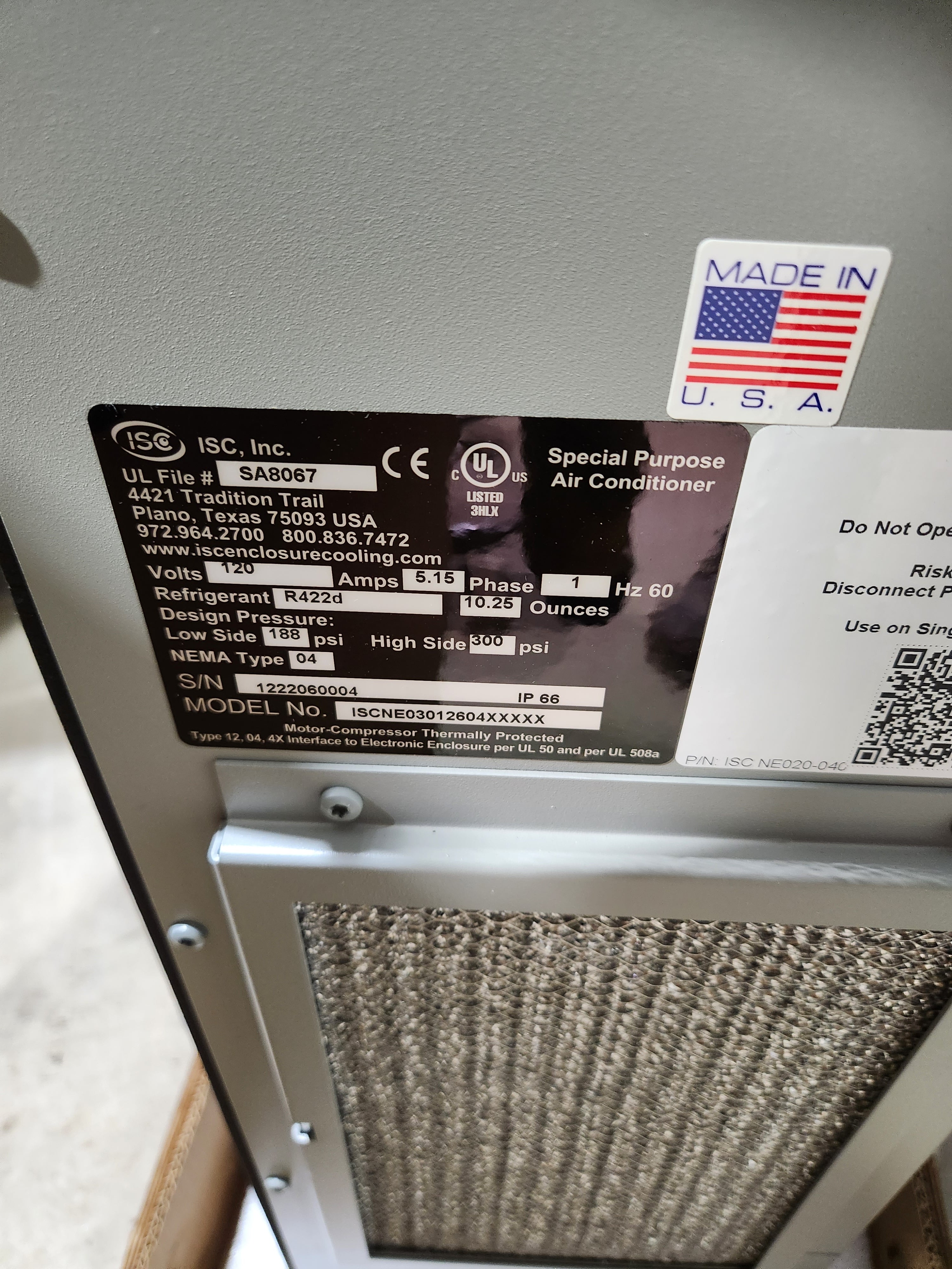 ISC - Special Purpose Air Conditioner - ISCNE03012604 – ETI Sales