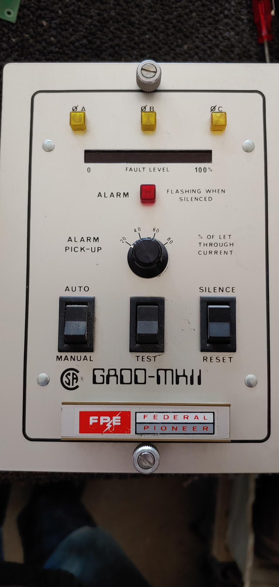 Federal Pioneer GADD-MKII Ground Alarm Relay