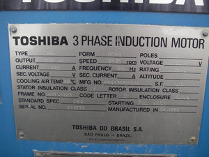 1500 HP Toshiba Electric Motor, 2300 Volts, 3750 RPM